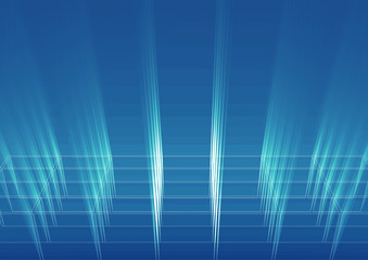 Wall Mural - Abstract glowing blue lines in perspective