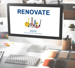 Canvas Print - Renovate Renew Creativity Instrument Work Concept