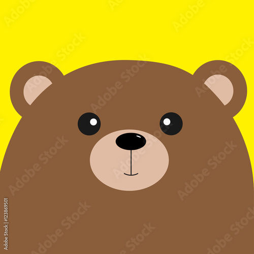 Bear Grizzly Big Head Cute Cartoon Character Forest Baby Animal Collection Yellow Background Isolated Flat Buy This Stock Vector And Explore Similar Vectors At Adobe Stock Adobe Stock