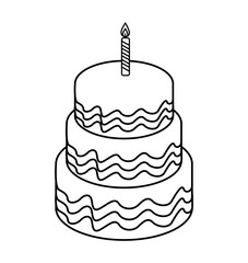 Poster - delicious sweet cake birthday vector illustration design