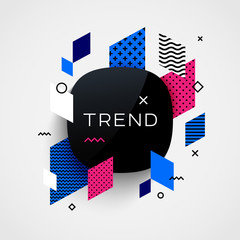 Poster - Trendy vector banner tempate. Different geometric patterns and shapes.