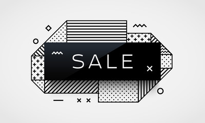 Poster - Trendy vector banner tempate. Different geometric patterns and shapes.