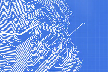 Microchip background - close-up of electronic circuit board