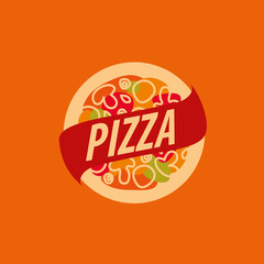 Wall Mural - pizza vector logo