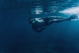 Fototapeta Łazienka - Underwater image of diver man