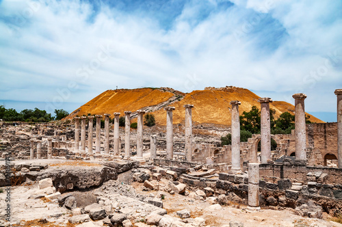 panoramic view of archaeological excavation Bet Shean, israel Poster