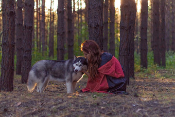 Canvas Print - red, hood, sexy, girl, fairy, nature, green, young, people, person, summer, beautiful, attractive