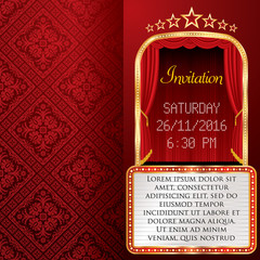 Wall Mural - red stage invitation