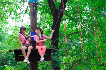 adventure climbing high wire park - hiking in the rope park two