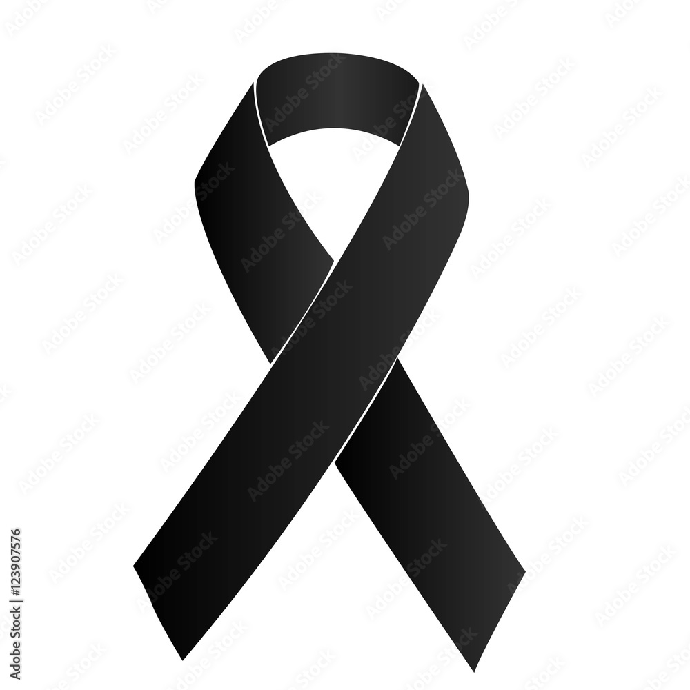 Black Ribbon Ribbed black ribbon Stock Vector | Adobe Stock