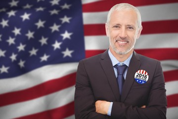 Poster - Composite image of portrait of happy businessman