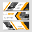 © Yochanan - Set of yellow horizontal business banner templates. Corporate identity