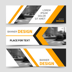 Wall Mural - Set of yellow horizontal business banner templates. Corporate identity