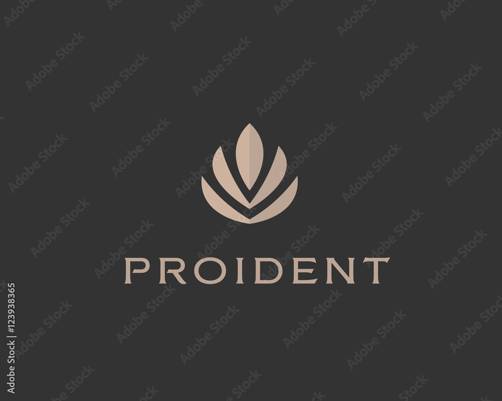 Abstract flower lotus logo icon design. Elegant crown diadem logotype ...