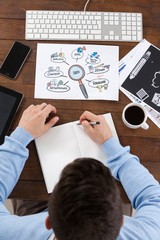 Poster - Man taking notes in diary