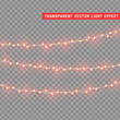 © lauritta - Christmas lights isolated realistic design elements. Glowing lights for Xmas Holiday greeting card design. Garlands, Christmas decorations.