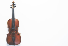 Full Length Violin On White Background