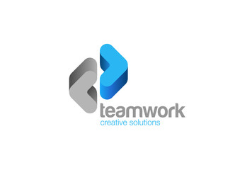 Brackets Logo abstract Teamwork Business design vector Web icon