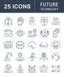 © M.Style - Set Vector Flat Line Icons Future Technology