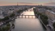 Aerial view of Paris during sunset 
