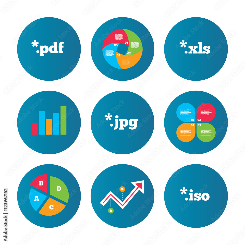 Document signs. File extensions symbols. Stock Vector | Adobe Stock