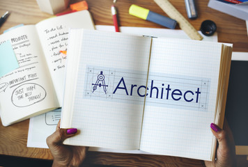 Wall Mural - Architect Architecture Compass Construction Concept