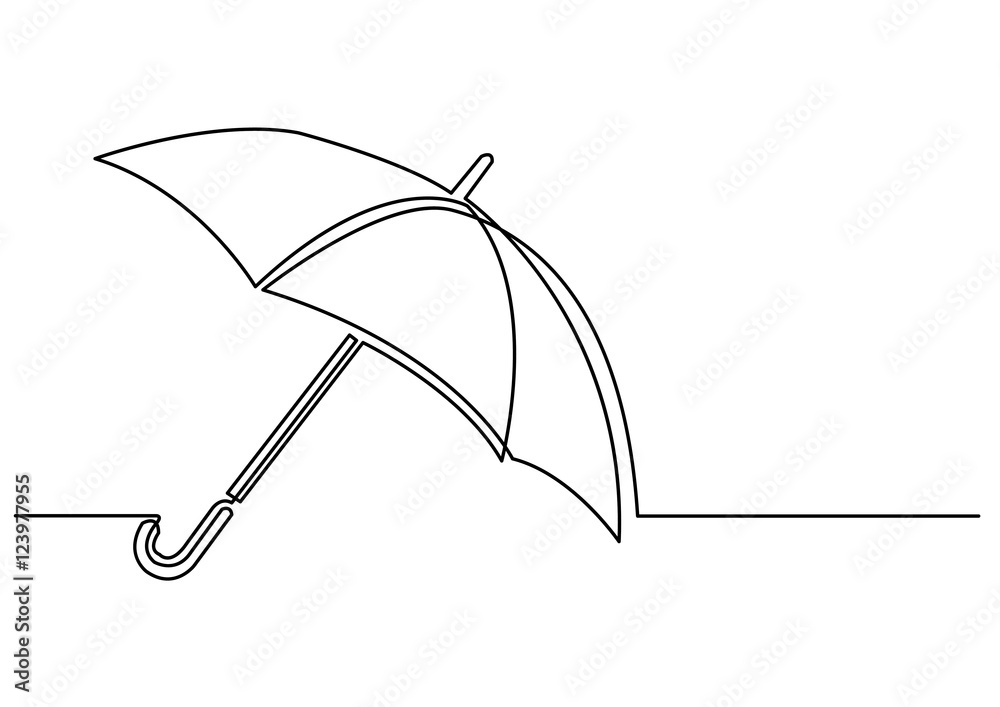 continuous line drawing of umbrella Stock Vector | Adobe Stock