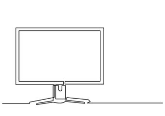 Poster - continuous line drawing of computer monitor