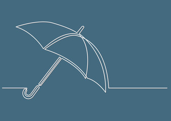 Poster - continuous line drawing of umbrella