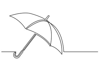 Poster - continuous line drawing of umbrella