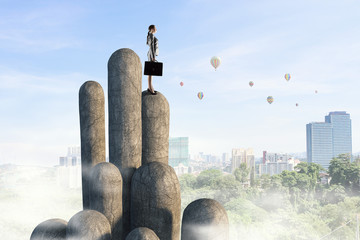 Wall Mural - she reached the top of sucess . mixed media