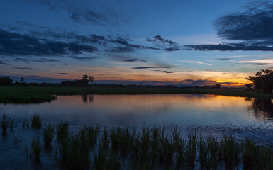 Wall Mural - Twilight in the countryside of western Panama. 