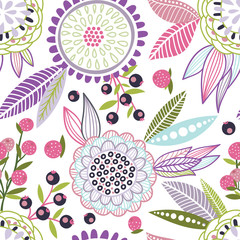 Poster - Seamless floral pattern