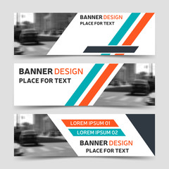 Wall Mural - Set horizontal business banner templates. Modern abstract background layout