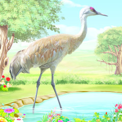 Wall Mural - Crane