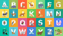 Animals Alphabet. Letter From A To Z