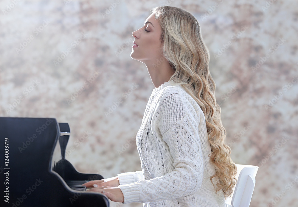 Woman playing piano