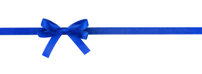 Canvas Print - Blue ribbon with bow isolated on white