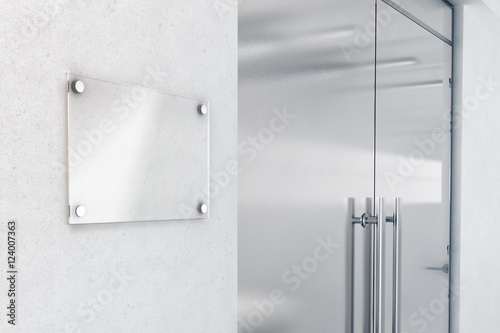 Download Blank glass nameplate design mockup, 3d rendering ...
