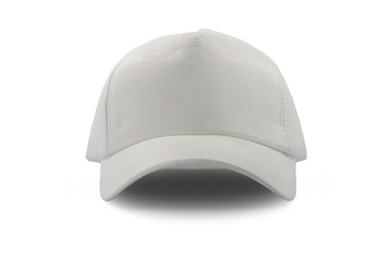 Wall Mural - Closeup of the fashion white cap isolated on white background.