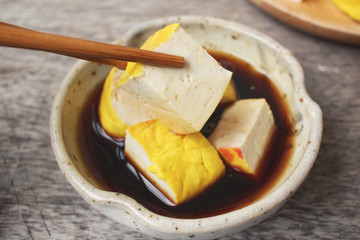 Sticker - Tofu with soy beans sauce