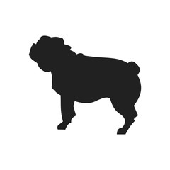 Wall Mural - Pug Black Silhouette