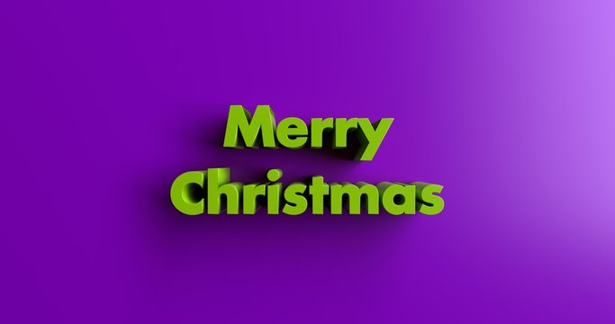 Merry Christmas Ornaments - 3D rendered colorful headline illustration.  Can be used for an online banner ad or a print postcard.