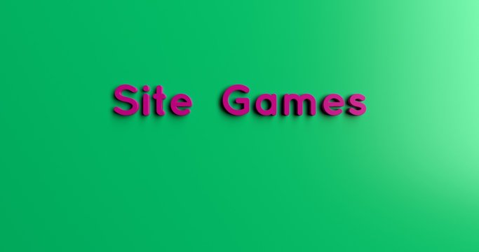 Site  Games - 3D rendered colorful headline illustration.  Can be used for an online banner ad or a print postcard.