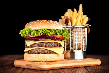 Wall Mural - Delicious grilled burger