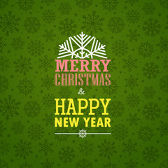 Poster - Christmas greeting card on background with snowflakes