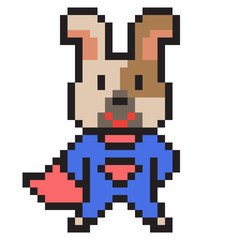 Wall Mural - illustration design pixel art superhero dog