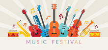 Music Instruments Objects Background, Festival, Event, Live, Concert