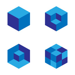 set of geometric cube pattern.fashion graphic design.vector illustration. background design.optical 