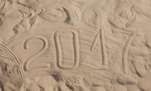  Inscription 2017 On A Beach Sand